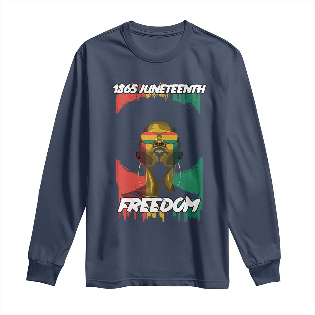 Juneteenth 1865 Freedom Long Sleeve Shirt Afro Melanin Woman African American Dripping