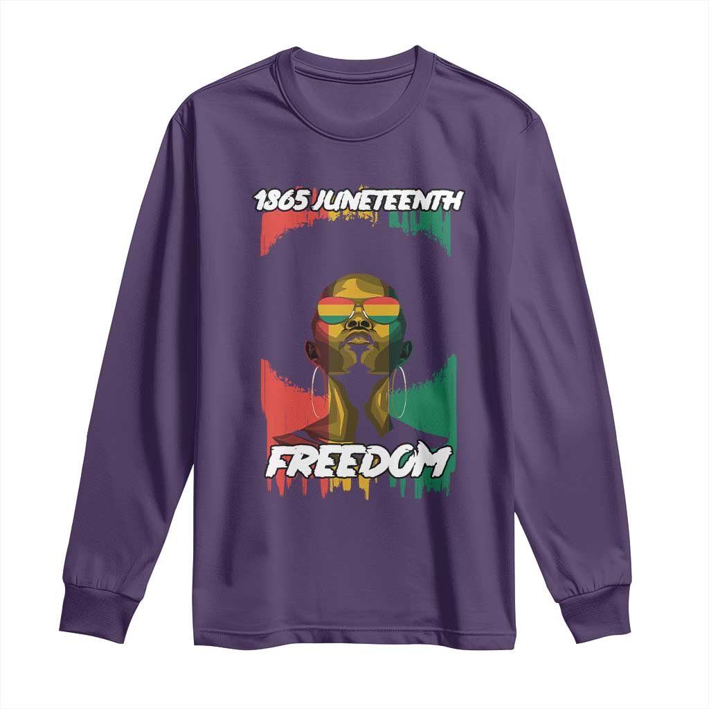 Juneteenth 1865 Freedom Long Sleeve Shirt Afro Melanin Woman African American Dripping
