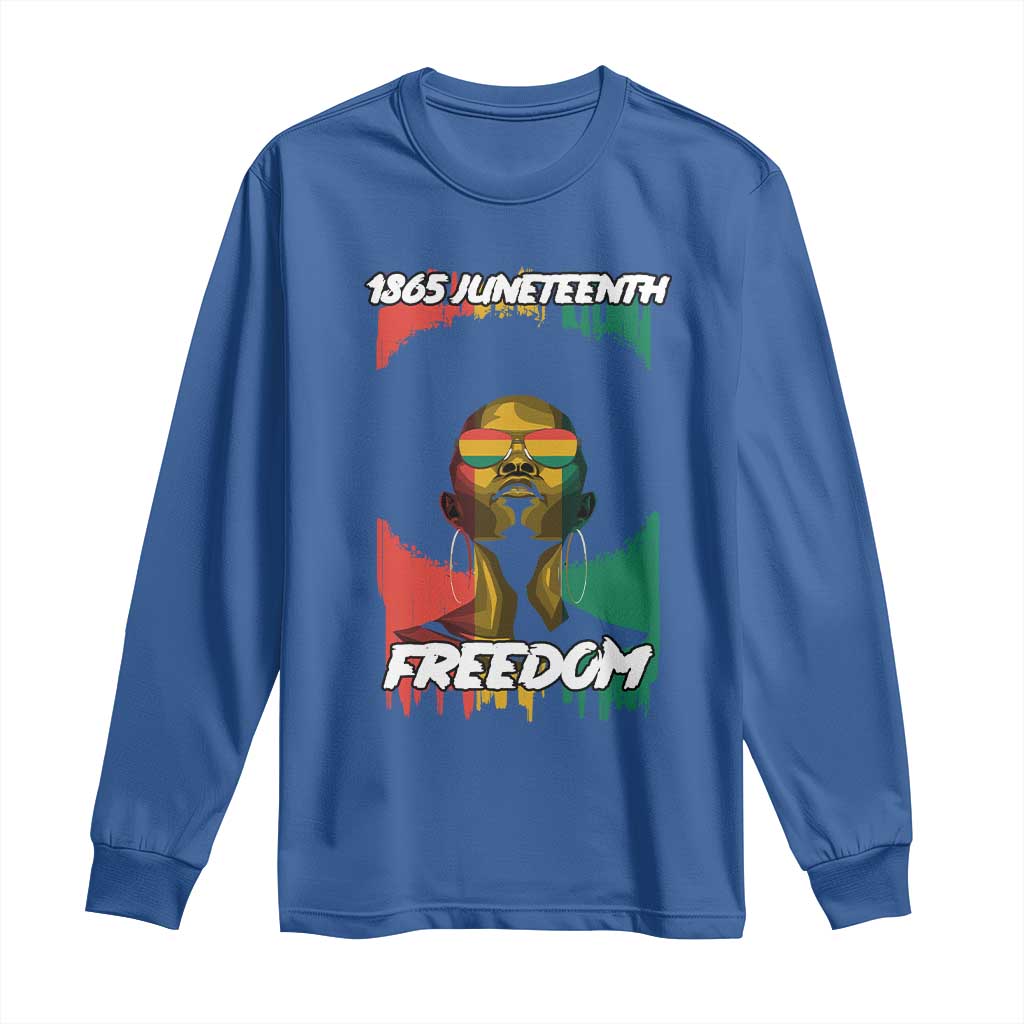 Juneteenth 1865 Freedom Long Sleeve Shirt Afro Melanin Woman African American Dripping