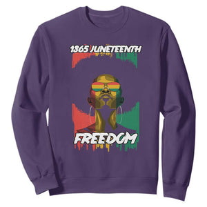 Juneteenth 1865 Freedom Sweatshirt Afro Melanin Woman African American Dripping