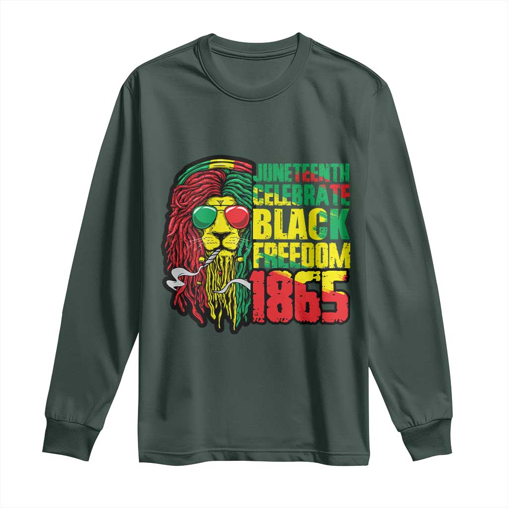 Juneteenth Long Sleeve Shirt Celebrate Black Freedom 1865 Dope Dreadlocks Lion Locs Rasta Hair