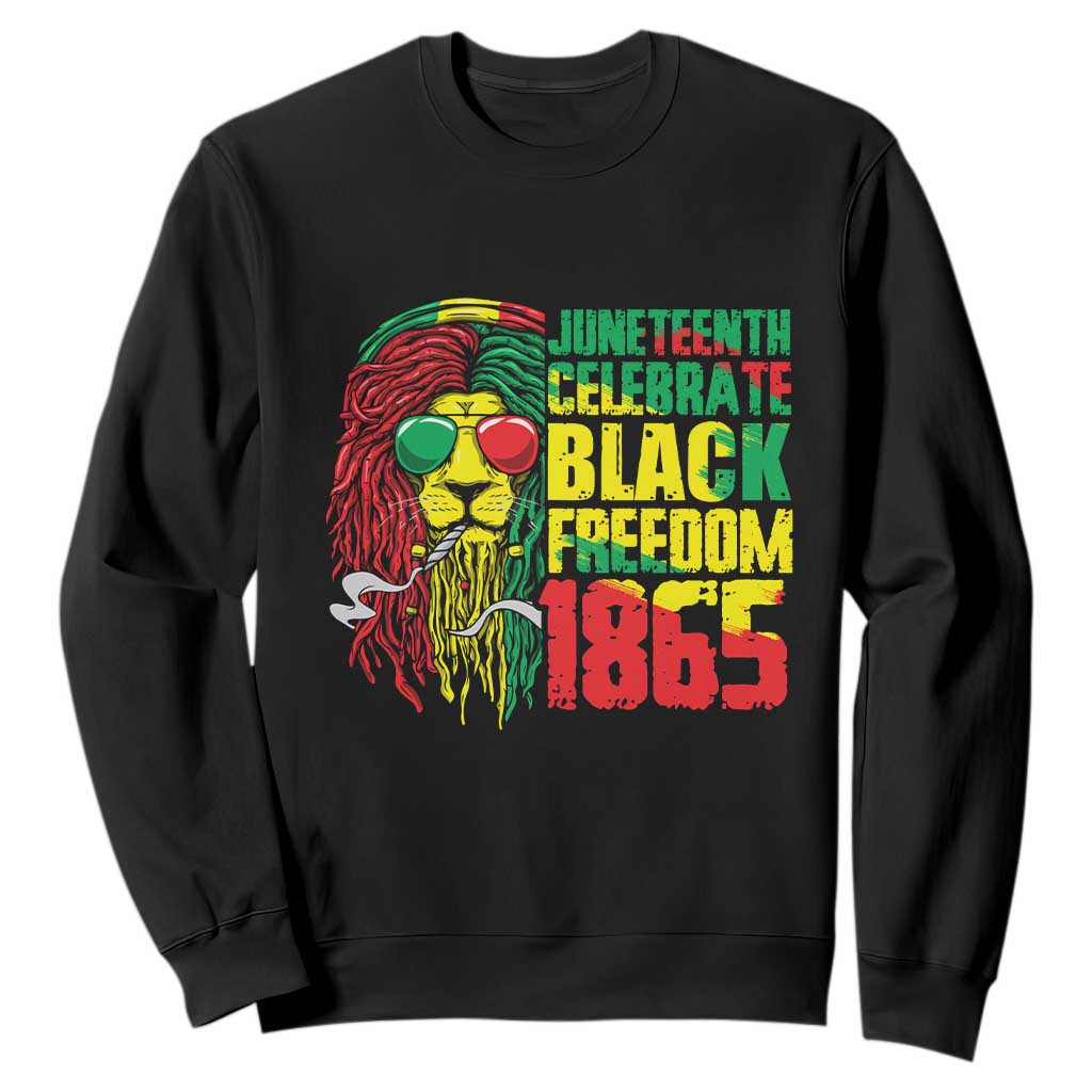 Juneteenth Sweatshirt Celebrate Black Freedom 1865 Dope Dreadlocks Lion Locs Rasta Hair