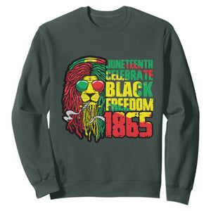 Juneteenth Sweatshirt Celebrate Black Freedom 1865 Dope Dreadlocks Lion Locs Rasta Hair