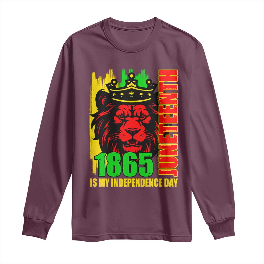 Juneteenth 1865 Is My Independence Day Long Sleeve Shirt Freedom Lion King