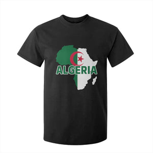 Algeria Algerian Pride Map of Africa Heritage Graphic T Shirt For Kid Patriotic North African Roots National Flag