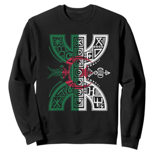 Algeria Amazigh Berber Yaz Symbol Algerian Flag Heritage Graphic Sweatshirt Traditional North African Tribal Culture Art