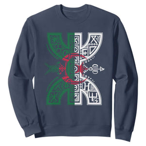 Algeria Amazigh Berber Yaz Symbol Algerian Flag Heritage Graphic Sweatshirt Traditional North African Tribal Culture Art