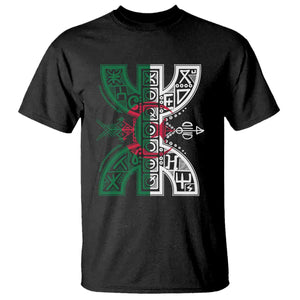 Algeria Amazigh Berber Yaz Symbol Algerian Flag Heritage Graphic T Shirt Traditional North African Tribal Culture Art