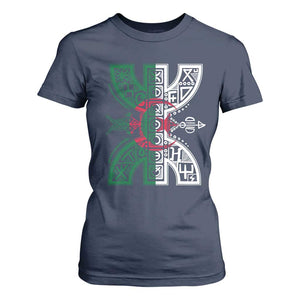 Algeria Amazigh Berber Yaz Symbol Algerian Flag Heritage Graphic T Shirt For Women Traditional North African Tribal Culture Art