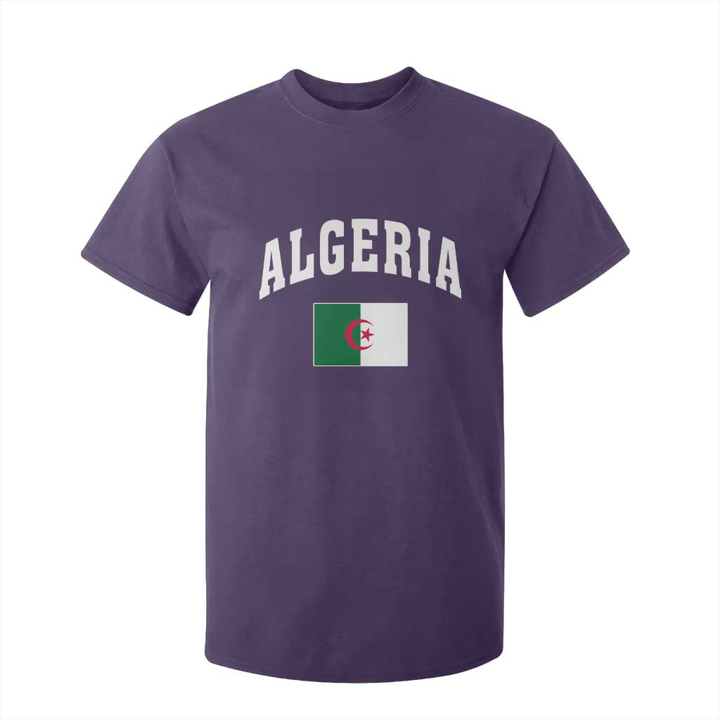 Classic Algeria Varsity Athletic Style T Shirt For Kid Proud Patriotic Algerian Flag