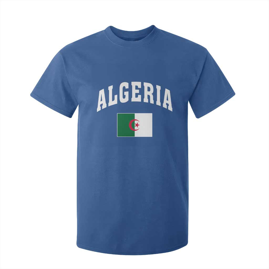 Classic Algeria Varsity Athletic Style T Shirt For Kid Proud Patriotic Algerian Flag