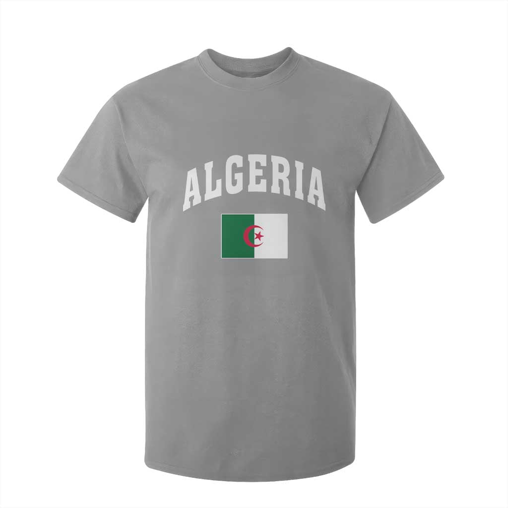 Classic Algeria Varsity Athletic Style T Shirt For Kid Proud Patriotic Algerian Flag