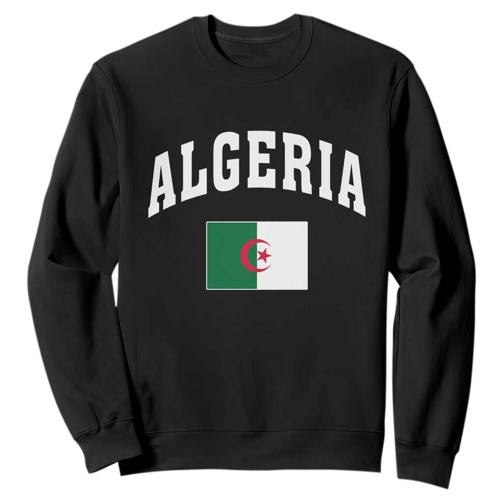 Classic Algeria Varsity Athletic Style Sweatshirt Proud Patriotic Algerian Flag