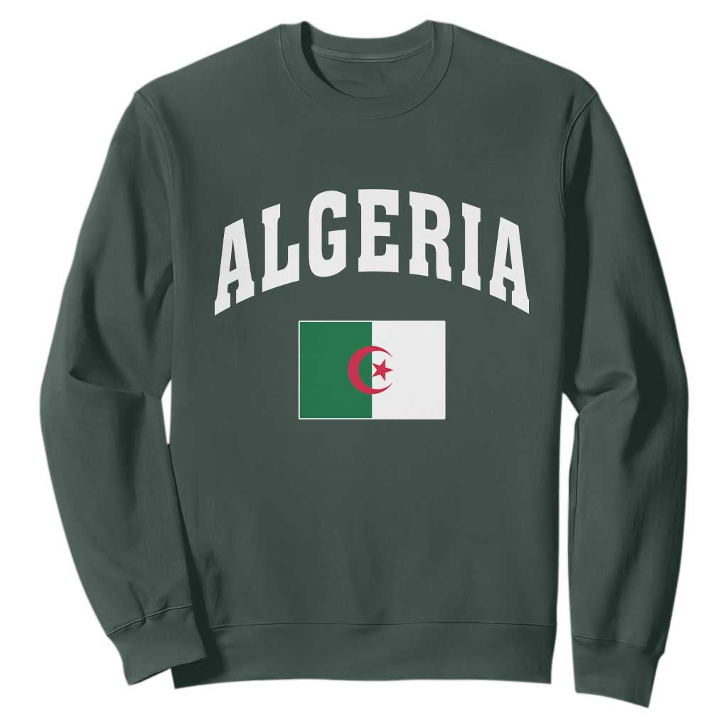 Classic Algeria Varsity Athletic Style Sweatshirt Proud Patriotic Algerian Flag