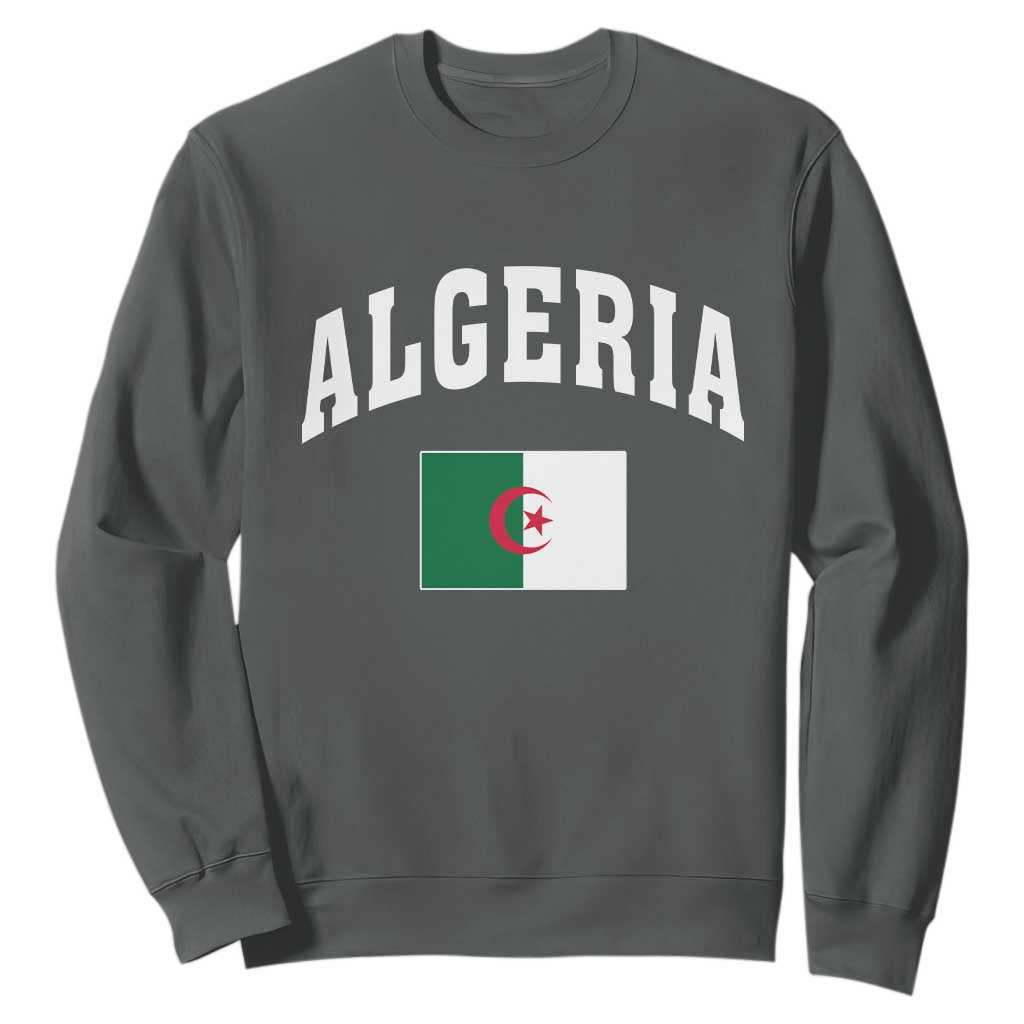 Classic Algeria Varsity Athletic Style Sweatshirt Proud Patriotic Algerian Flag