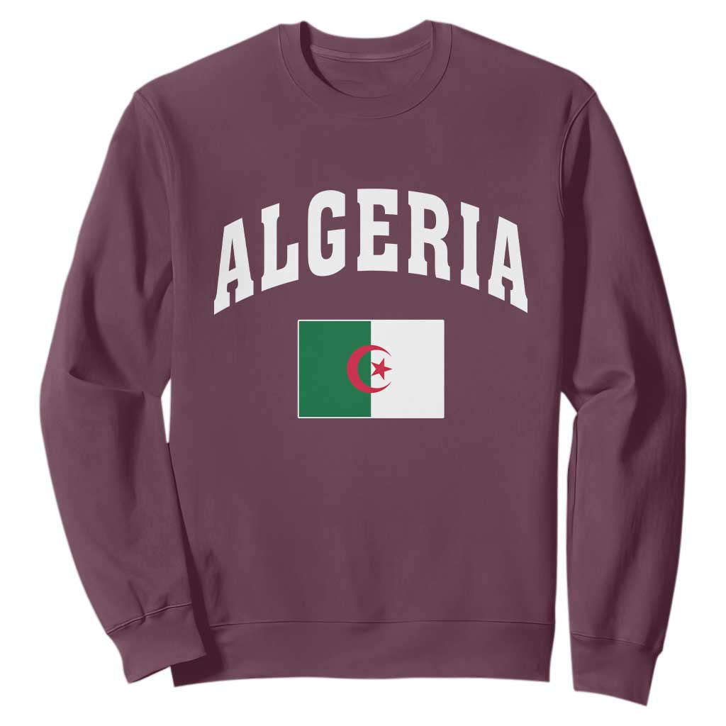 Classic Algeria Varsity Athletic Style Sweatshirt Proud Patriotic Algerian Flag