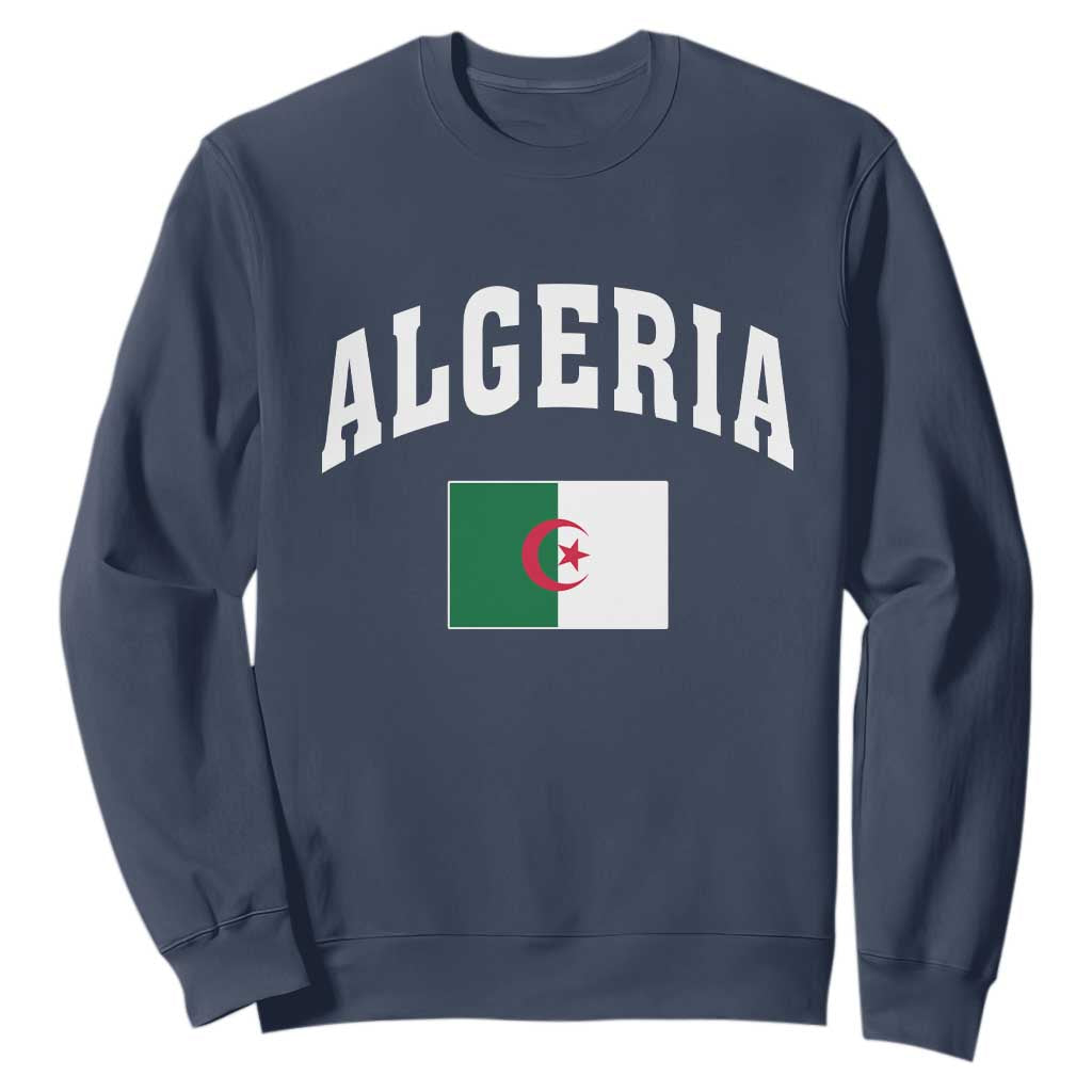 Classic Algeria Varsity Athletic Style Sweatshirt Proud Patriotic Algerian Flag