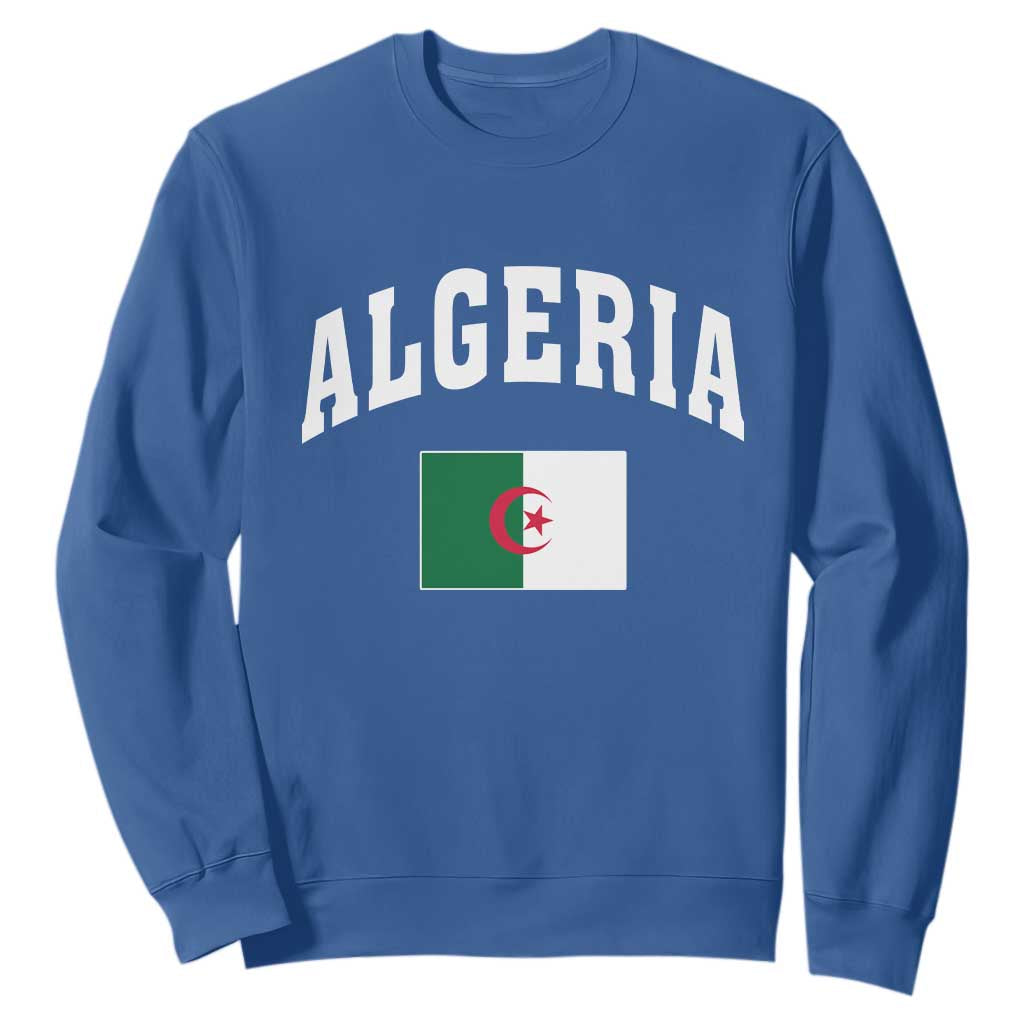 Classic Algeria Varsity Athletic Style Sweatshirt Proud Patriotic Algerian Flag