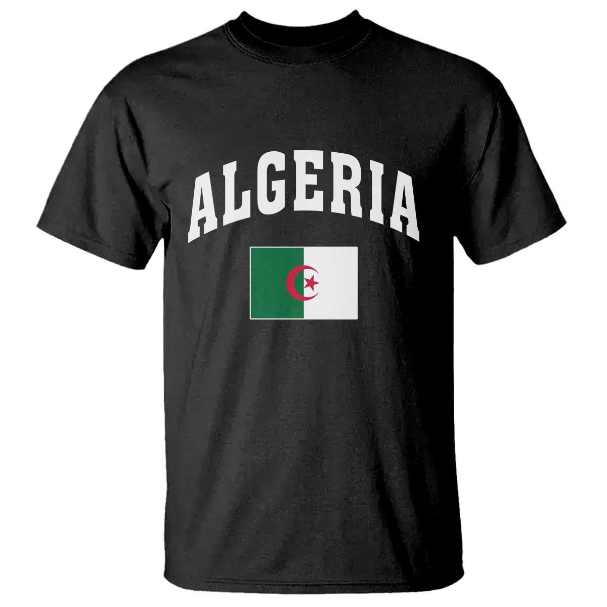Classic Algeria Varsity Athletic Style T Shirt Proud Patriotic Algerian Flag