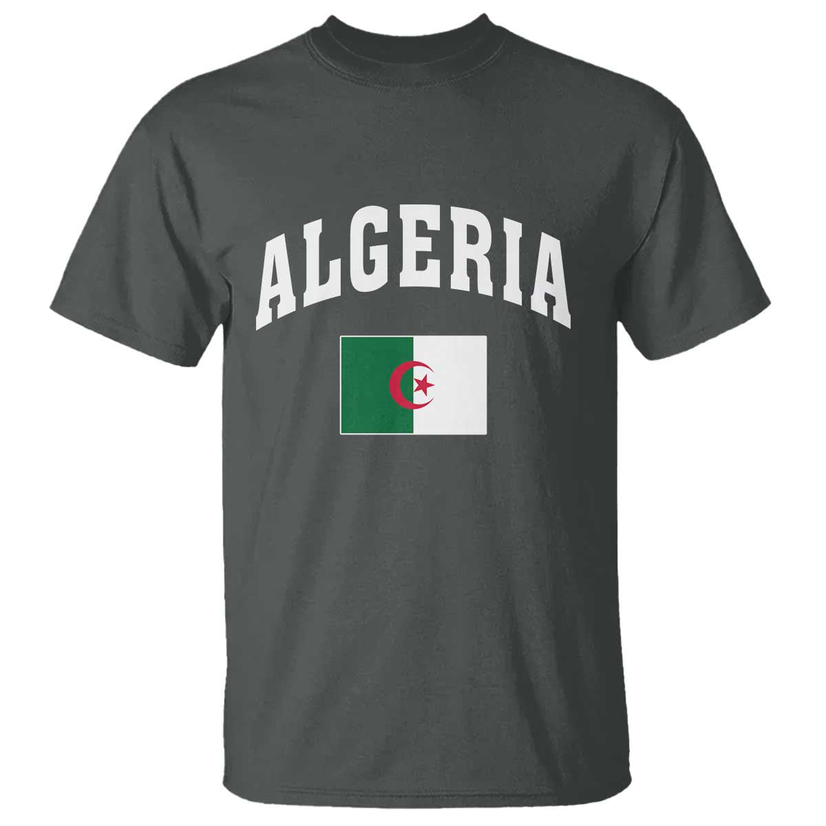 Classic Algeria Varsity Athletic Style T Shirt Proud Patriotic Algerian Flag