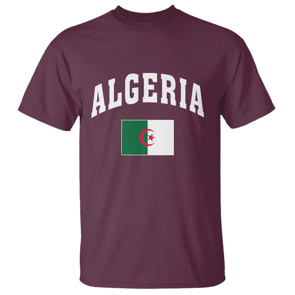Classic Algeria Varsity Athletic Style T Shirt Proud Patriotic Algerian Flag