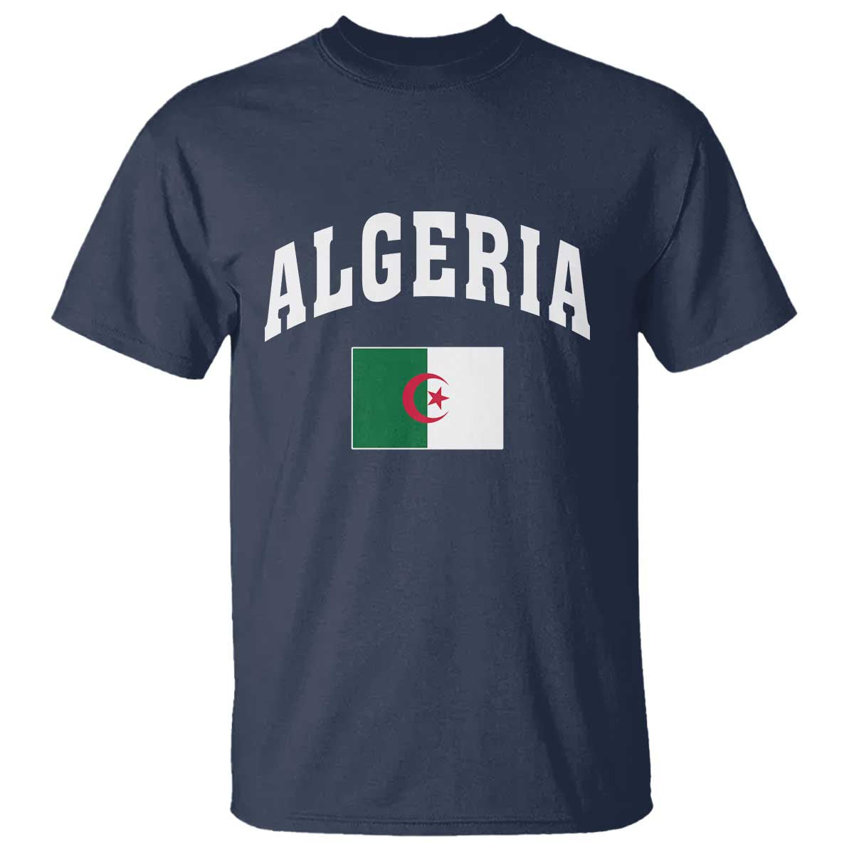 Classic Algeria Varsity Athletic Style T Shirt Proud Patriotic Algerian Flag