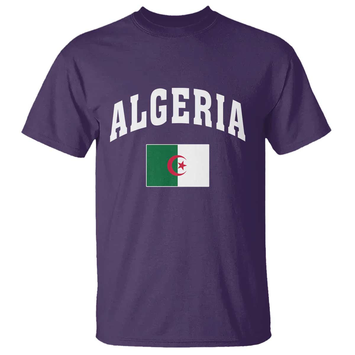 Classic Algeria Varsity Athletic Style T Shirt Proud Patriotic Algerian Flag