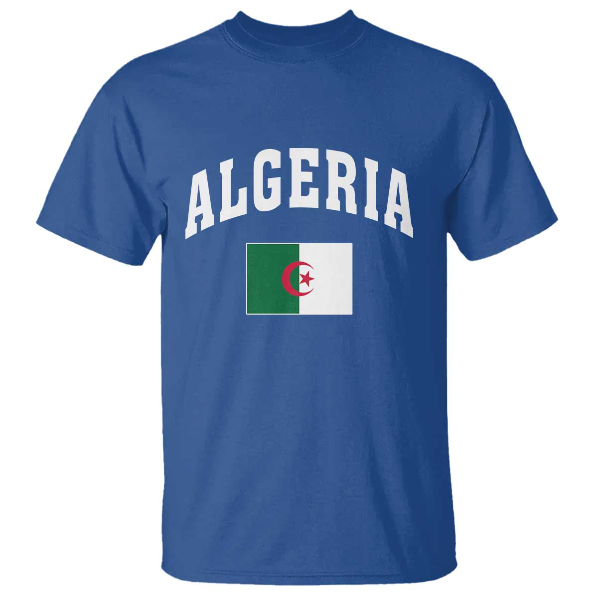 Classic Algeria Varsity Athletic Style T Shirt Proud Patriotic Algerian Flag