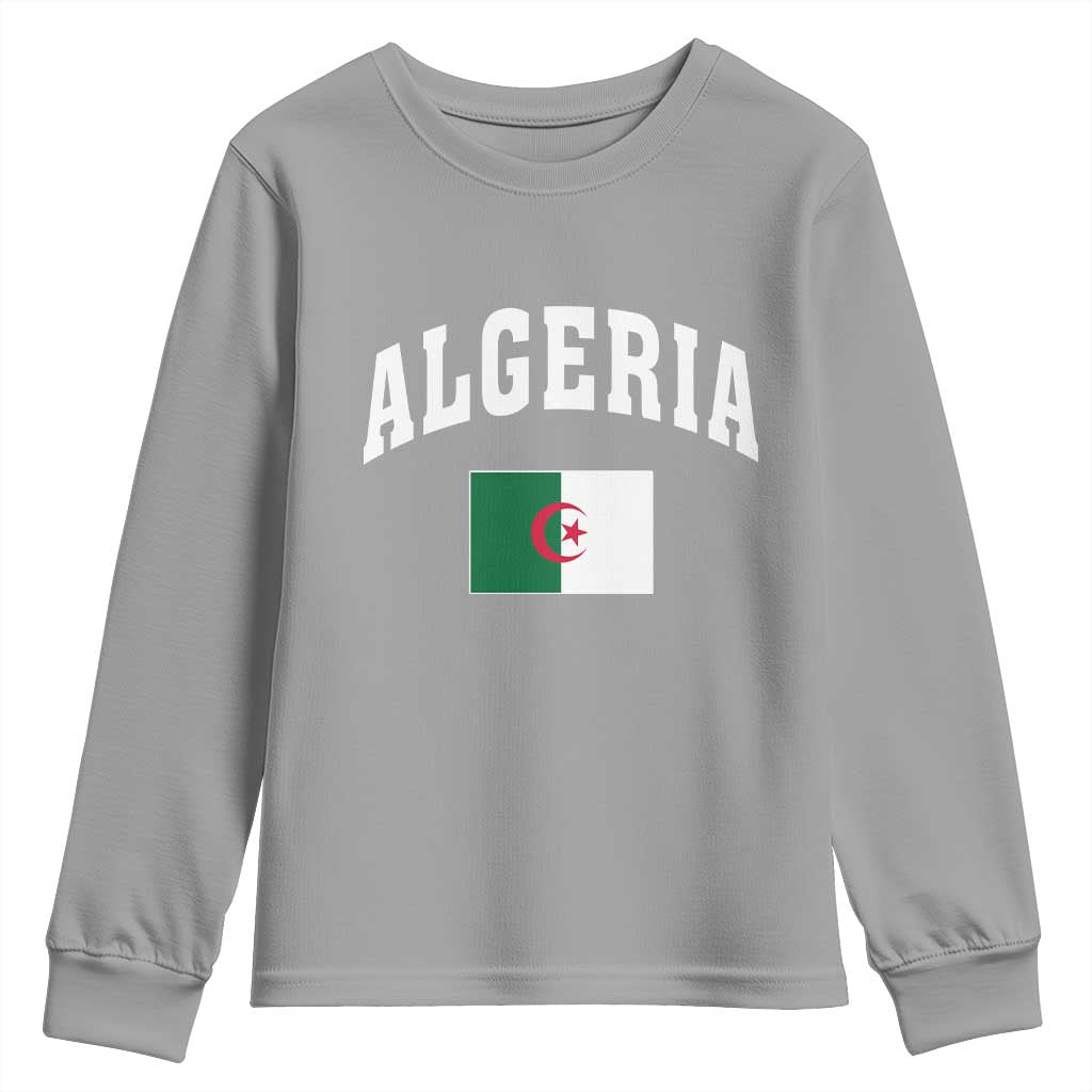 Classic Algeria Varsity Athletic Style Youth Sweatshirt Proud Patriotic Algerian Flag