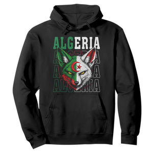 Algerian Fennec Fox Face Algeria National Flag Graphic Hoodie Proud North African Desert Animal