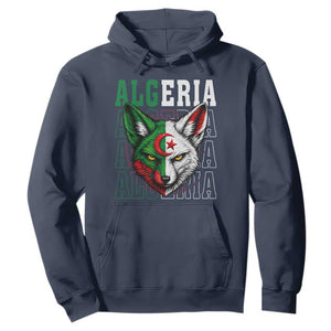 Algerian Fennec Fox Face Algeria National Flag Graphic Hoodie Proud North African Desert Animal