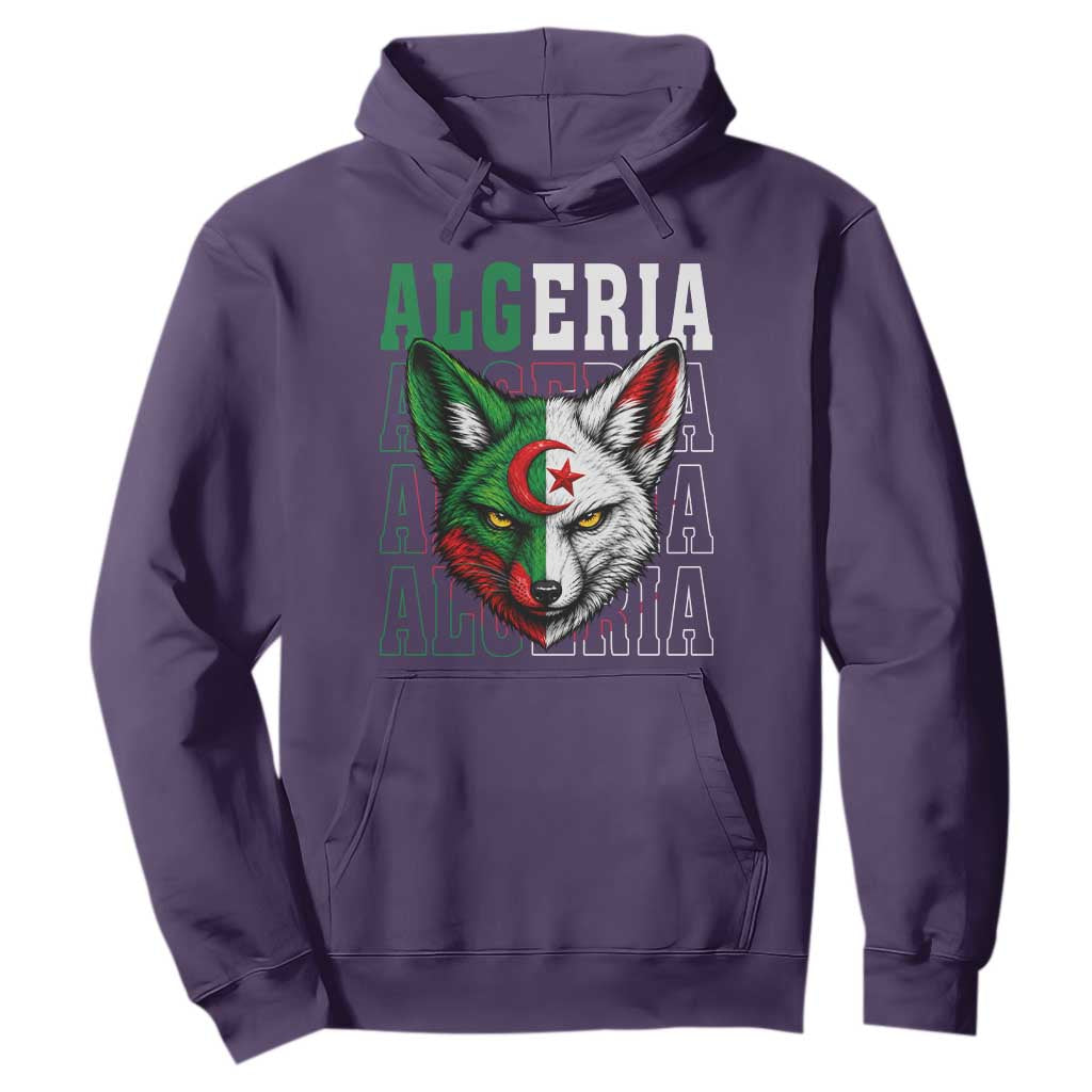 Algerian Fennec Fox Face Algeria National Flag Graphic Hoodie Proud North African Desert Animal
