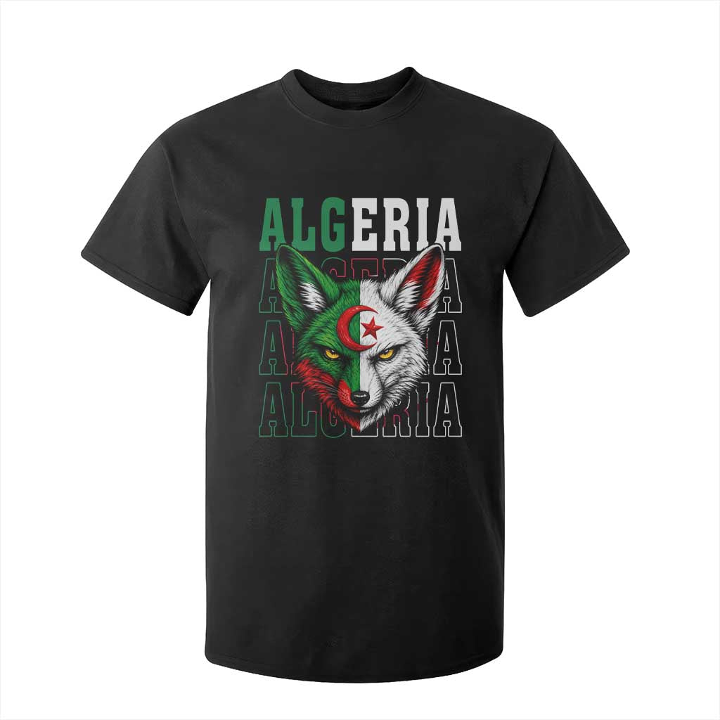 Algerian Fennec Fox Face Algeria National Flag Graphic T Shirt For Kid Proud North African Desert Animal