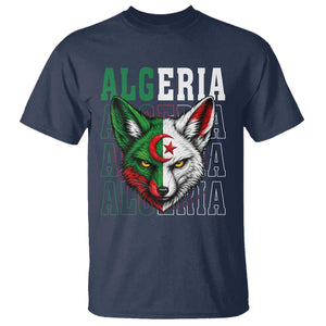 Algerian Fennec Fox Face Algeria National Flag Graphic T Shirt Proud North African Desert Animal