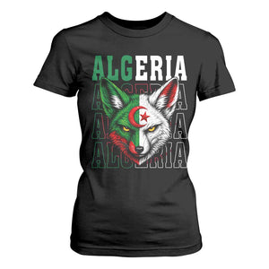 Algerian Fennec Fox Face Algeria National Flag Graphic T Shirt For Women Proud North African Desert Animal