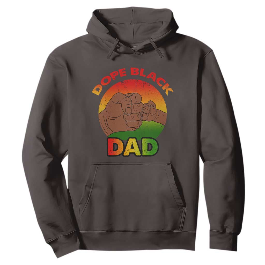 Dope Black Dad Hoodie Fist Bump Retro Vintage Father's Day Gift