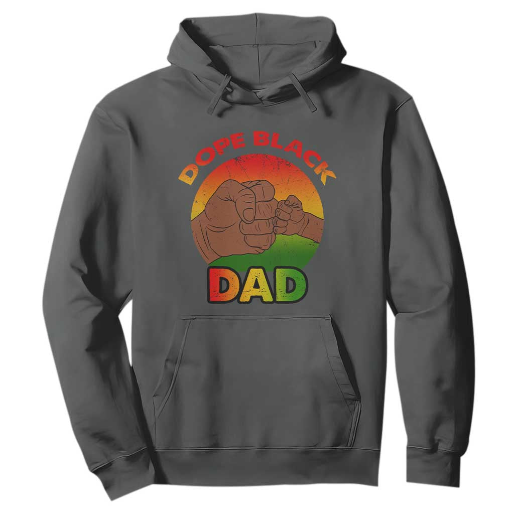 Dope Black Dad Hoodie Fist Bump Retro Vintage Father's Day Gift