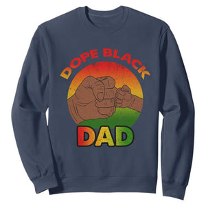 Dope Black Dad Sweatshirt Fist Bump Retro Vintage Father's Day Gift