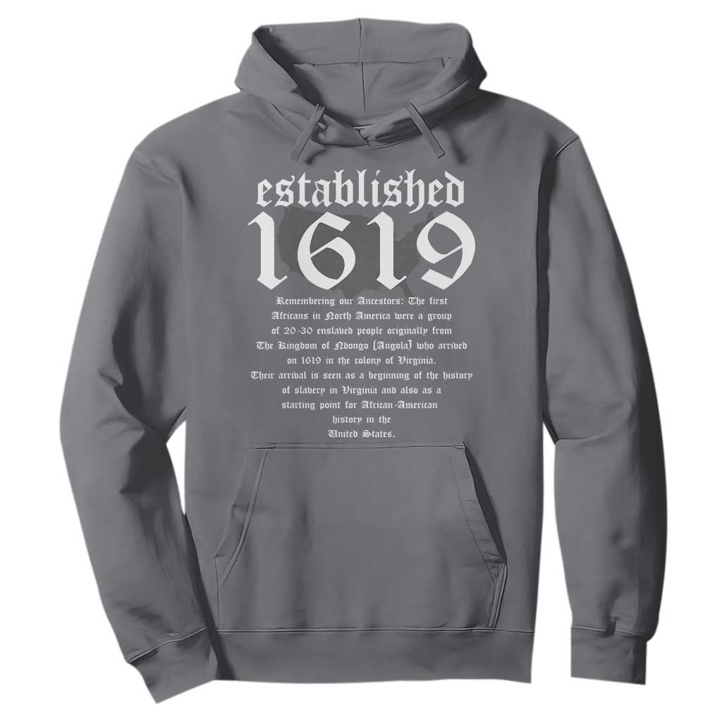 African American History Established 1619 Hoodie Project American Map Retro Vintage