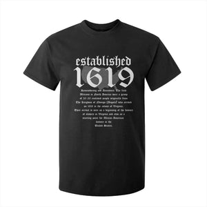 African American History Established 1619 T Shirt For Kid Project American Map Retro Vintage