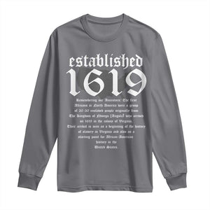 African American History Established 1619 Long Sleeve Shirt Project American Map Retro Vintage