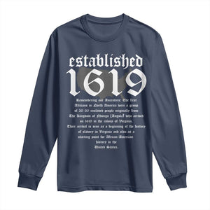 African American History Established 1619 Long Sleeve Shirt Project American Map Retro Vintage