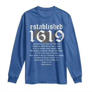 African American History Established 1619 Long Sleeve Shirt Project American Map Retro Vintage