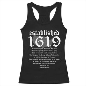 African American History Established 1619 Racerback Tank Top Project American Map Retro Vintage