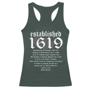 African American History Established 1619 Racerback Tank Top Project American Map Retro Vintage