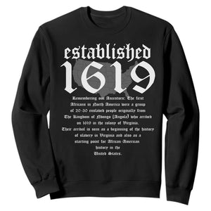 African American History Established 1619 Sweatshirt Project American Map Retro Vintage