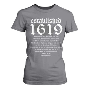 African American History Established 1619 T Shirt For Women Project American Map Retro Vintage