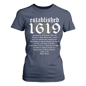 African American History Established 1619 T Shirt For Women Project American Map Retro Vintage