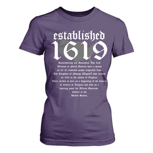 African American History Established 1619 T Shirt For Women Project American Map Retro Vintage