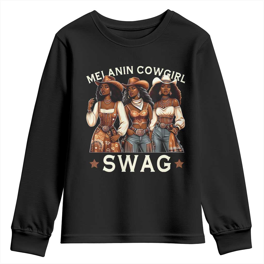 African Melanin Cowgirl Swag Youth Sweatshirt Slay Cowgirls Black History